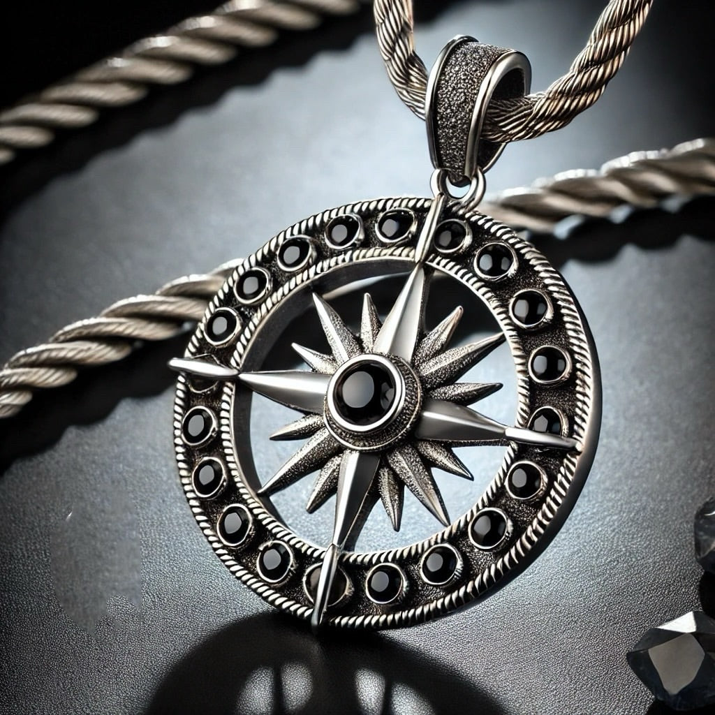 【ブラックスピネル・サンモチーフ ペンダントトップ｜プラチナ／18mm