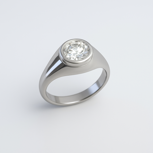 ラボグロウンダイヤモンド1ct シグネットリング20号　