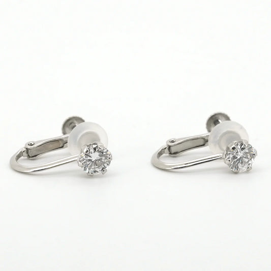 ネジバネ式イヤリング　Total 2ct Pt900 VS